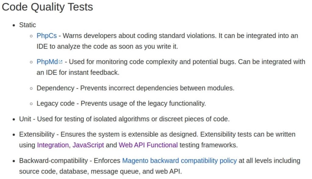 Magento code quality tests