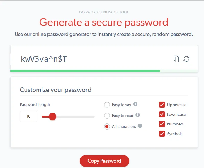 Lastpass password generator