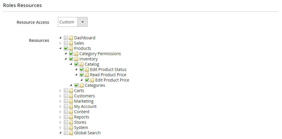 Magento System Permissions and Roles