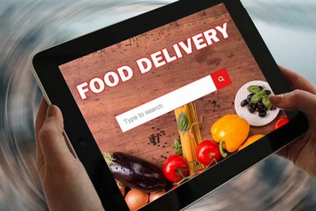 Food delivety website on teblet