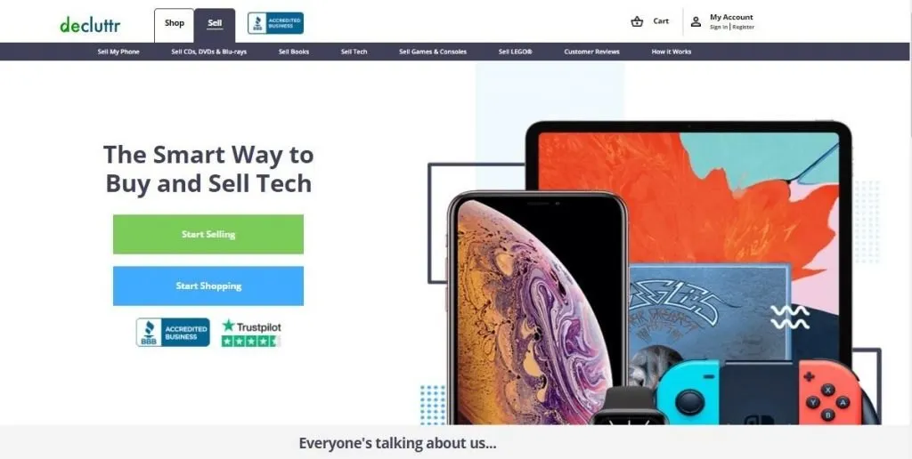 Decluttr website screenshot