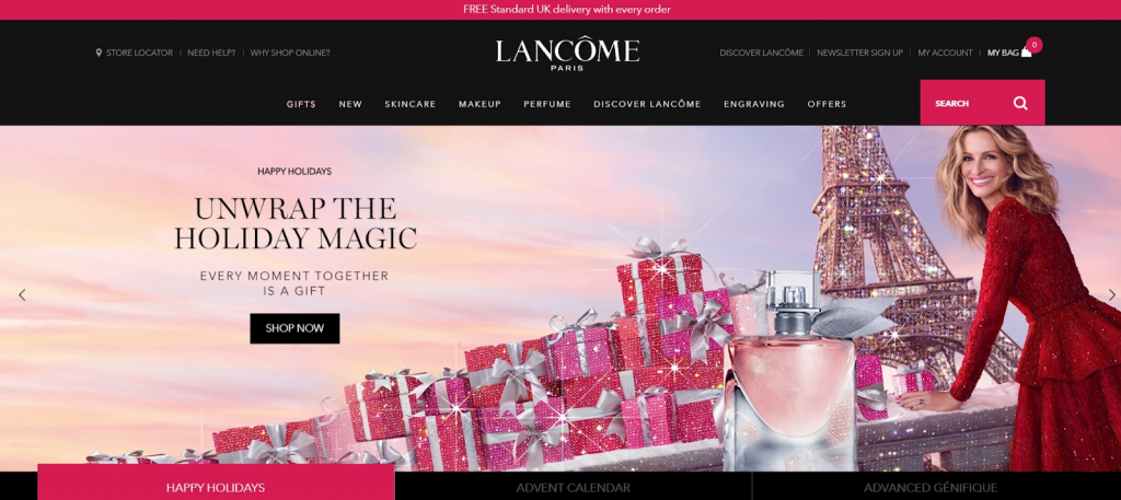 Lancôme website screenshot