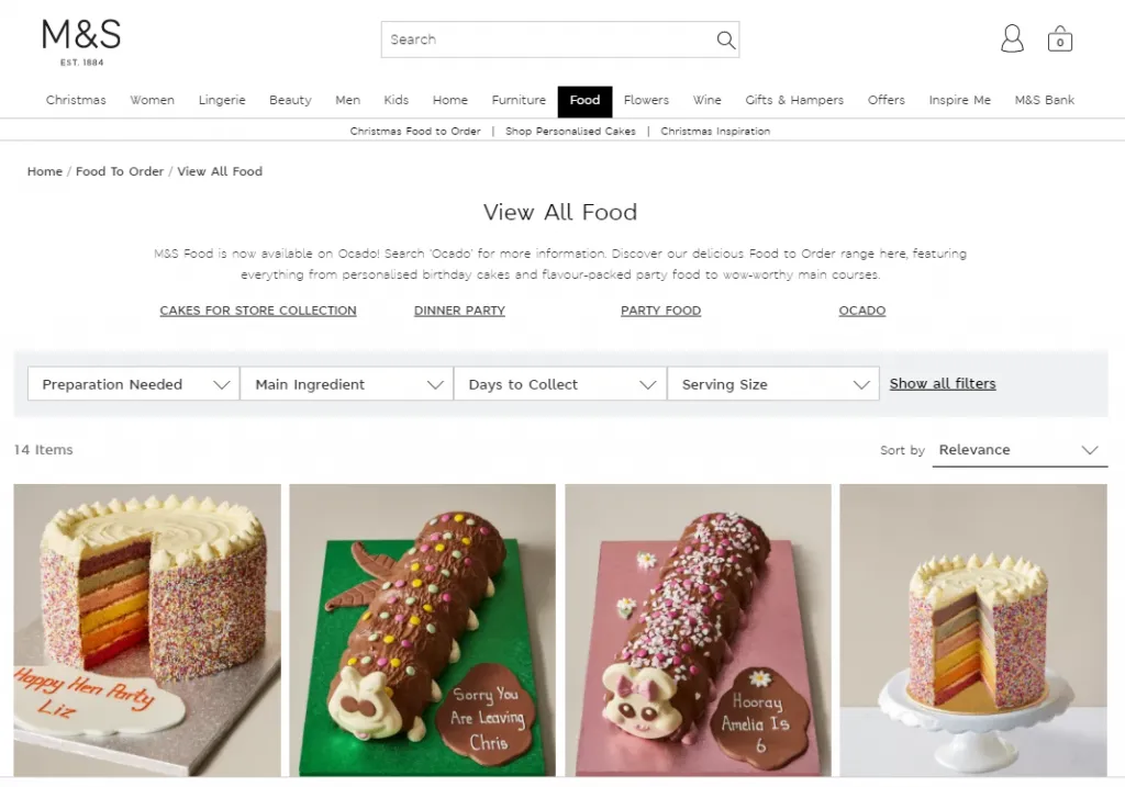M&S food store