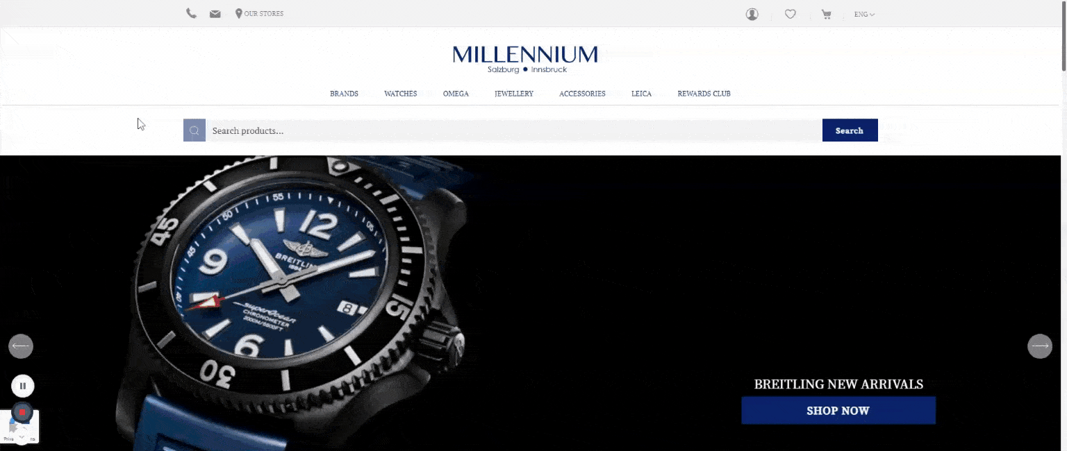 Millennium custom web design.