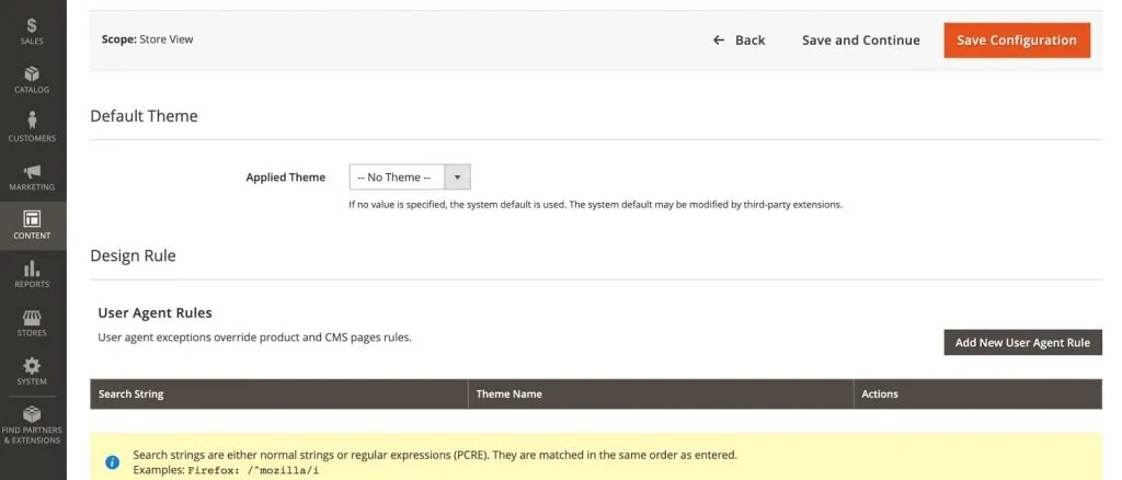 Magento theme setup