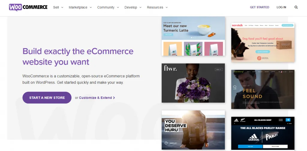 WooCommerce homepage screenshot.