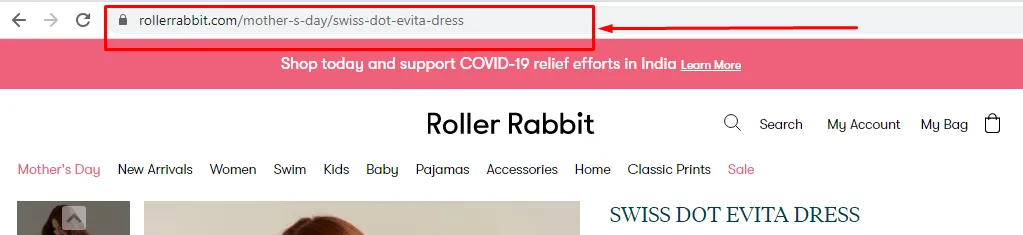 Roller Rabbit dress product URL.