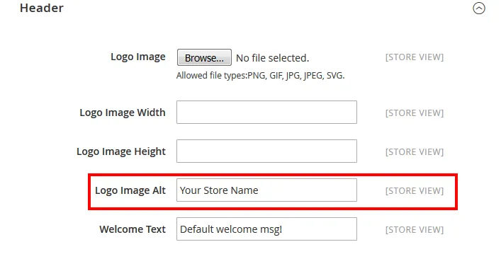 Logo alt tag configuration in Magento 2