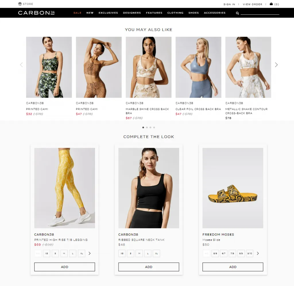 carbon38 recommendation mechanism