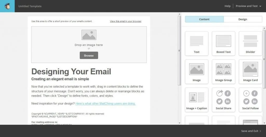 Creating a MailChimp targeted email