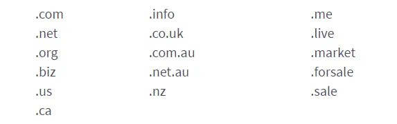 BigCommerce top-level domains (TLDs)