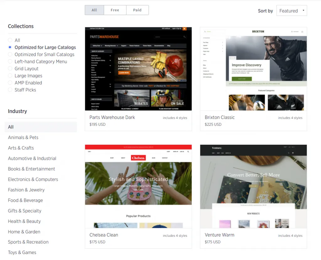 BigCommerce theme marketplace