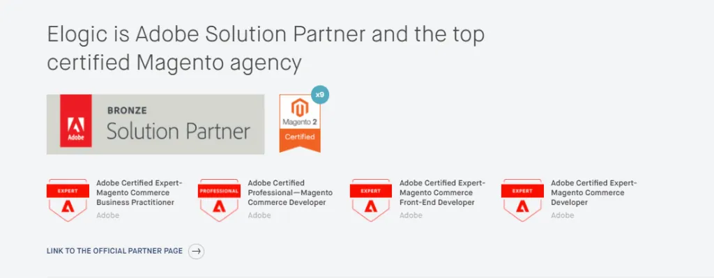 Magento certifications of Elogic