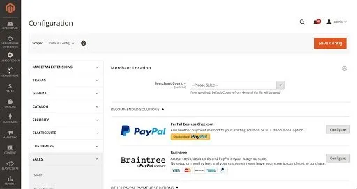 Payment configurations in Magento