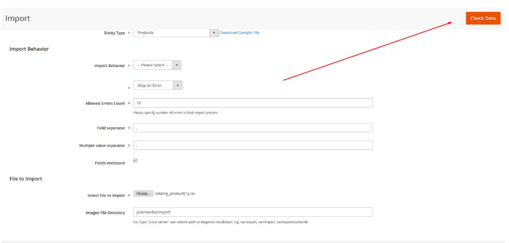magento 2 import products