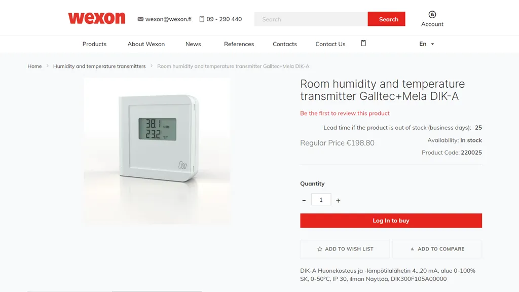wexon product page