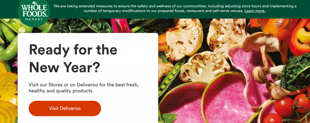 Whole Foods online branding