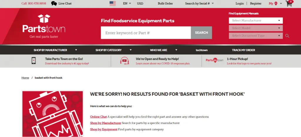 Ecommerce search engine not working