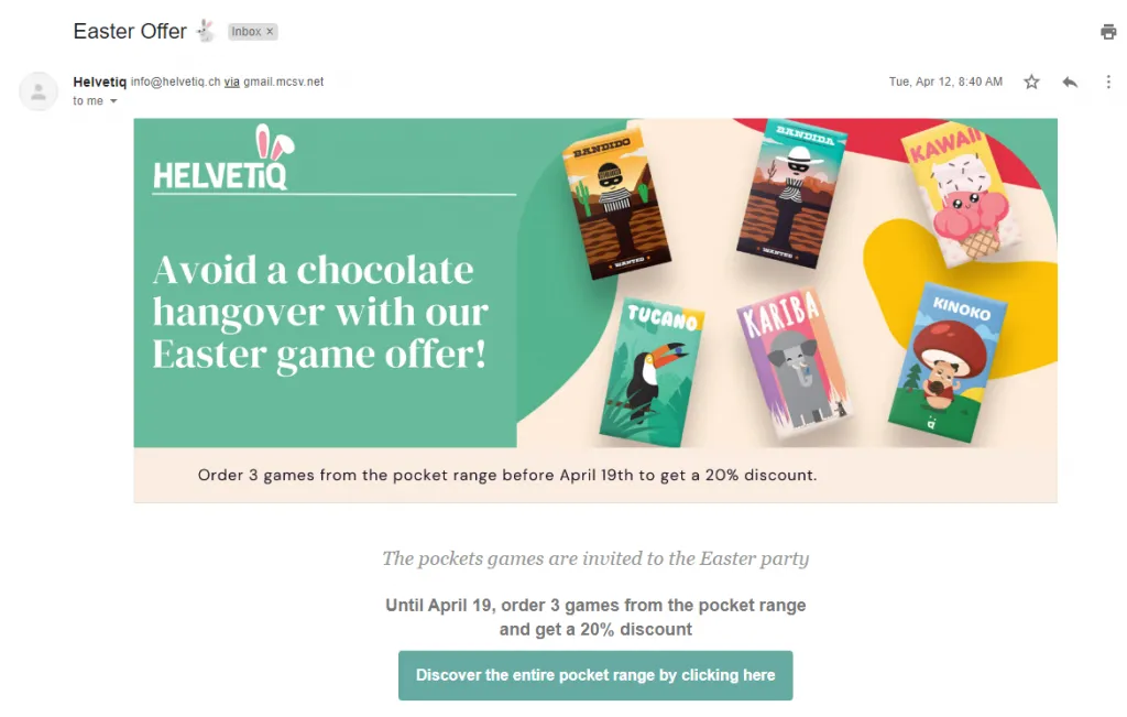 Personalized emails example