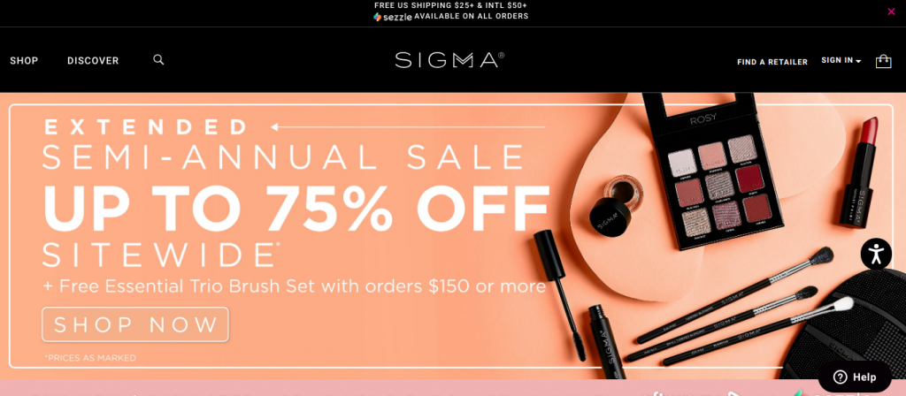 Sigma Beauty is one of the companies that use Magento