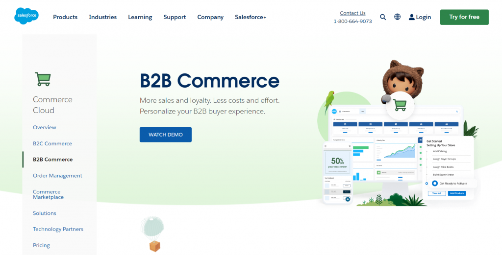 Salesforce Commerce Cloud, one of the best ecommerce platform for B2B