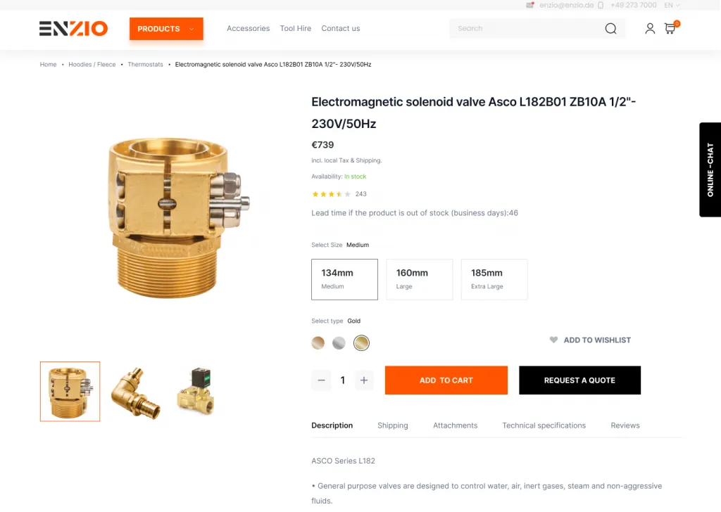 product page