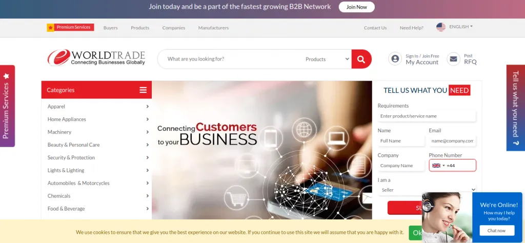 B2B wholesale marketplaces platform, eWorldTrade