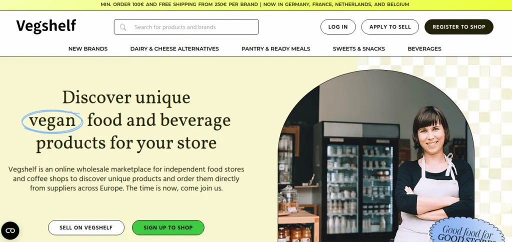 Vegshelf business to business marketplace