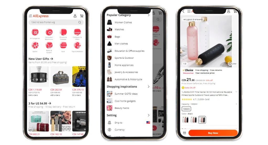 Aliexpress PWA ecommerce example