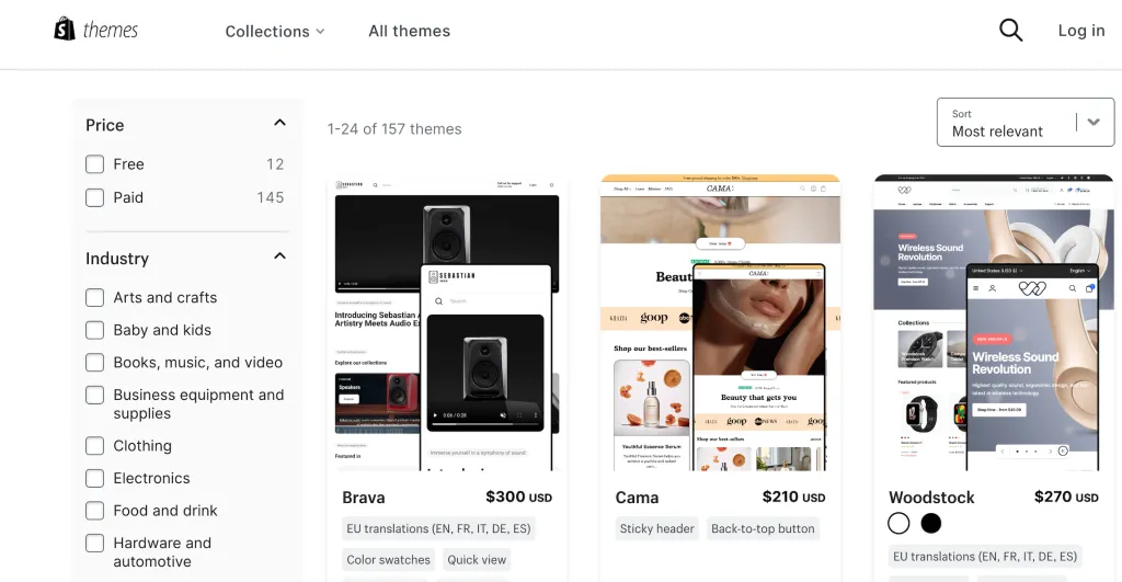 Shopify Plus theme selection