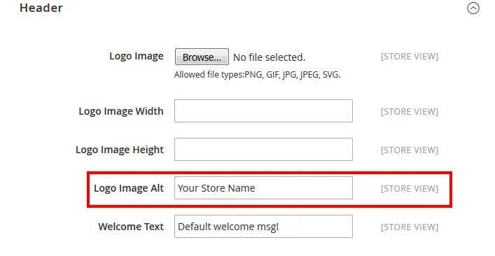 Logo image alt configuration in Magento 2