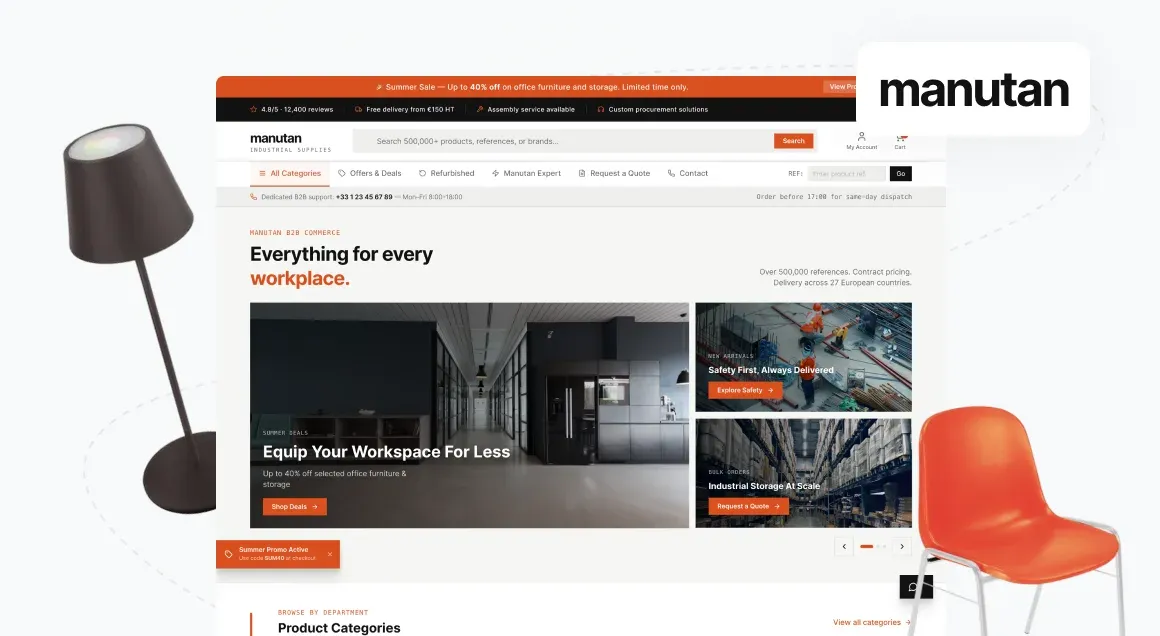 Medusa.js Composable Commerce Replatform and Node.js Backend Orchestration for Manutan