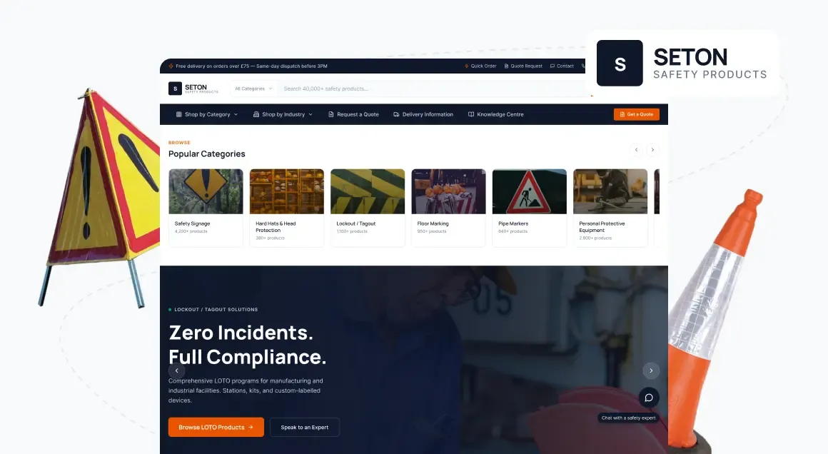 Shopify Plus B2B Industrial Safety Distributor Digitalization with NetSuite ERP Integration for Seton
